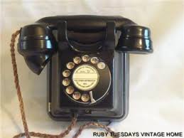 Vintage Bakelite Wall Mounted Telephone