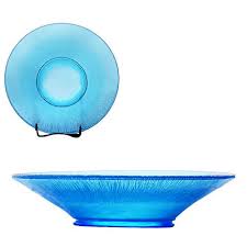 Stretch Celeste Blue Glass Bowl