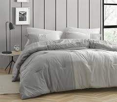 Soft Oversized College Comforter Dark Gray And Light Gray Half Moon Designer Dorm Bedding Set