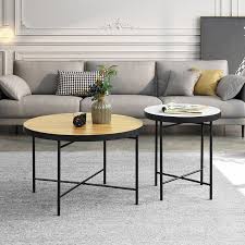 Set Of 2 Coffee Tables 2 Color Tones