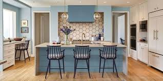 How to decorate in the kitchen around an outdated oak kitchen cabinet in order to update it? 40 Blue Kitchen Ideas Lovely Ways To Use Blue Cabinets And Decor In Kitchen Design