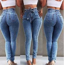 High Waist Tight Light Blue Jeans With Belt On Sale For Us 8 39 Www Lover Pretty Com