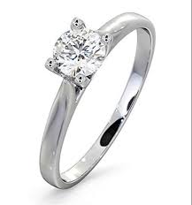 14k White Gold Engagement Ring Adorn With Lab Created 1 2 Carat Diamond Color Df Clarity Vs S