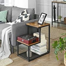 Wooden And Metal Frame Side Table