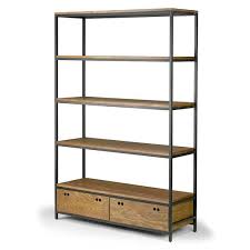 5 Shelf Etagere Bookcase With Drawers