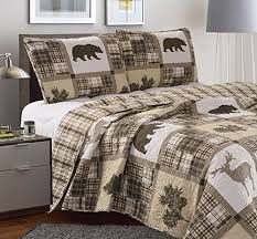 lodge bedspread twin size quilt with 1