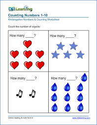 Free Preschool Kindergarten Numbers Counting Worksheets
