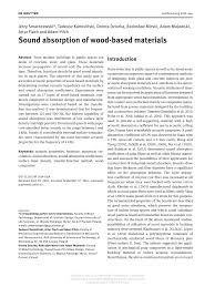 Pdf Sound Absorption Of Wood Based Materials