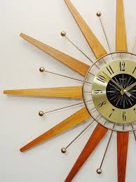 Starburst Wall Clock Mid Century Modern