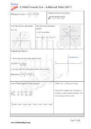 E Math Formula Sheet For Gce O Levels