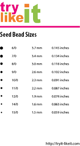Seed Bead Size Chart Bead Size Chart Jewelry Patterns