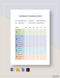 workout sheet templates doents