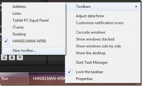 computer name in the taskbar