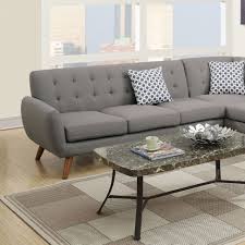 2 pcs grey polyfiber sectional sofa