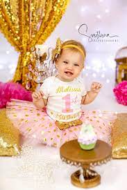 First Birthday Cake Smash Party Pink And Gold One Year Party gambar png