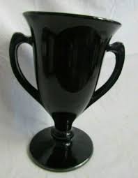 Vintage Black Amethyst Glass Flat Top