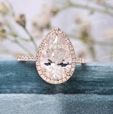 3 Ct Pear Halo Engagement