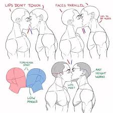 kissing drawing reference curated