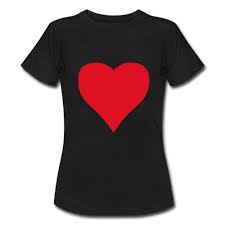 Amazon Com Tultex Ladies Blend Tee Red Love Heart Women