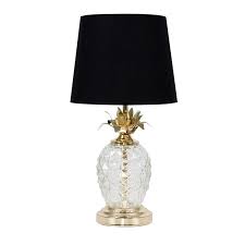 pineapple touch table lamp in gold with