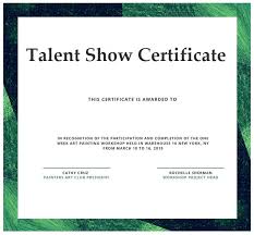 13 Talent Show Certificate Templates Free Printable Word