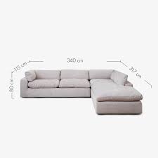 cloud grey feather corner sofa