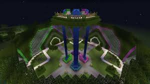 Minecraft Garden Dome Waterfall Neon
