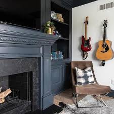 Black Dentil Fireplace Mantle Design Ideas