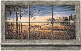 Rustic Window Wall Mural Instant