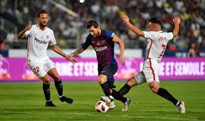 Lionel messi failed to add to his tally of 29 goals against sevilla as the visitors comfortably held out for a draw at the nou camp. Sevilla Vs Barcelona Result Ousmane Dembele Wins Spanish Super Cup For Barca Football Sport Express Co Uk