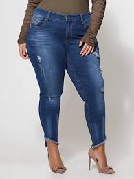 Ftf Seven7 Slanted Hem Skinny Jeans Med Wash New York Company