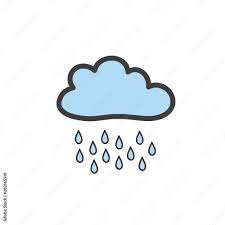 symbol of rainy weather vector drawing