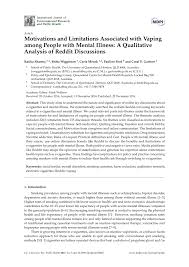 The founder/moderator of r/leaves believes the subreddit's recovery strategies are also highly useful when dealing with any curveball life throws at you — like, you know, a global pandemic. Pdf Motivations And Limitations Associated With Vaping Among People With Mental Illness A Qualitative Analysis Of Reddit Discussions