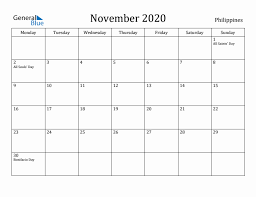november 2020 philippines monthly