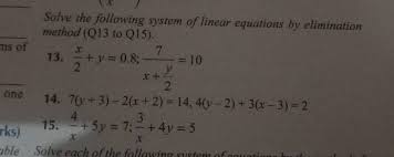 Linear Equations By Elimination Method