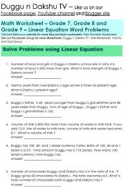 linear equation word problems