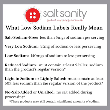 what do low sodium labels mean salt