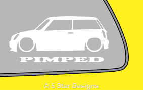 Details About 2x Pimped New Bmw Mini Cooper S Works One Outline Silhouette Sticker Decal 53