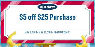 old navy coupon 5 off 25 in