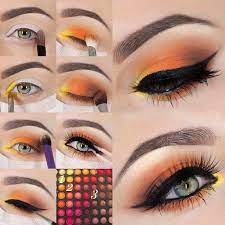 candy corn nail eye makeup tutorial