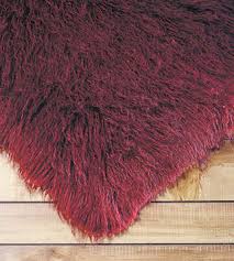 flokatirug red solid color rug