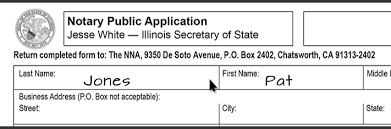 The application and bond are then forwarded to the secretary of state's office along with a $10.00 filing fee. How To Properly Fill Out An Illinois Notary Application Nna