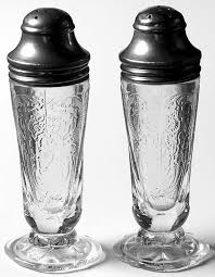 Royal Lace Clear Footed Shaker Set