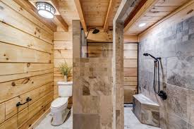 Rustic Bathroom Trends Log Cabin
