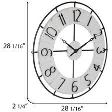 distressed white metal wall clock