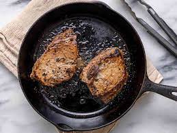 cast iron pan seared steak oven