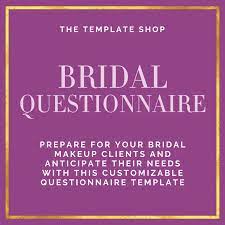 bridal client questionnaire template