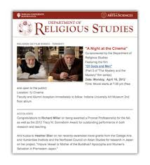 Alumni Newsletter Department Of Religious Studies