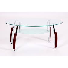 Bolivia Clear Glass Oval Coffee Table