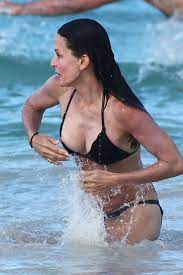 Courteney Cox bikini Candids on the Beach in St. Barts | Celebrity Oopsies